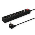 Savio LZ-01 Listwa zasilajca, 5 gniazd, 1,5m 5 AC outlet(s) Type C 1.5 m 2500 W Black