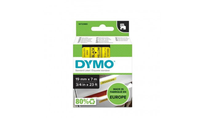 DYMO D1 Standard - Black on Yellow - 19mm