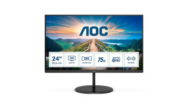 AOC V4 Q24V4EA LED display 60.5 cm (23.8&quot;) 2560 x 1440 pixels 2K Ultra HD Black