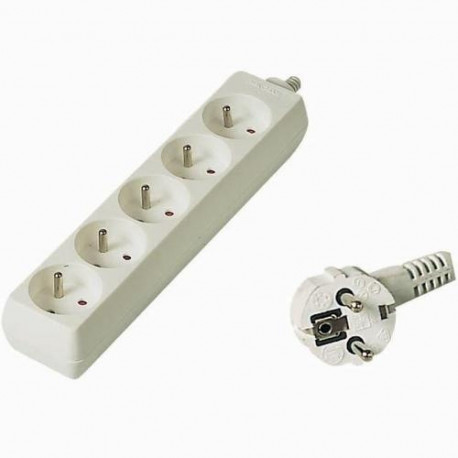 PremiumCord PP5-02 power extension 2 m 5 AC outlet(s) White
