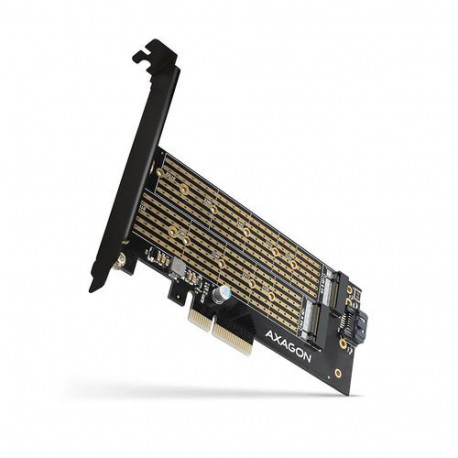 Axagon PCEM2-D PCIe x4 - M.2 NVMe M-key + SATA B-key slot adapter w. SP &amp; LP