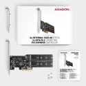Axagon PCES-SA4M2 PCIe Controller 2x internal SATA 6G port+ M.2 B-key interface cards/adapter M.2, S