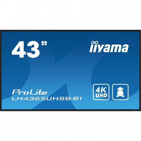 iiyama LH4365UHSB-B1 Signage Display Kiosk design 108 cm (42.5") LED Wi-Fi 800 cd/m² 4K Ultra H