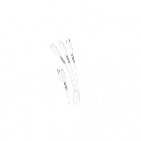 DUDAO L8s Upgrade 3in1 USB cable 1.2 m USB A USB C/Micro USB-A/Lightning White