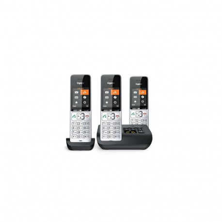Gigaset COMFORT 500A Trio Analog/DECT telephone Caller ID Black, Silver