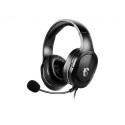 MSI IMMERSE GH20 Gaming Headset &#039;3.5mm inline with audio splitter accessory, Black, 40mm Dr