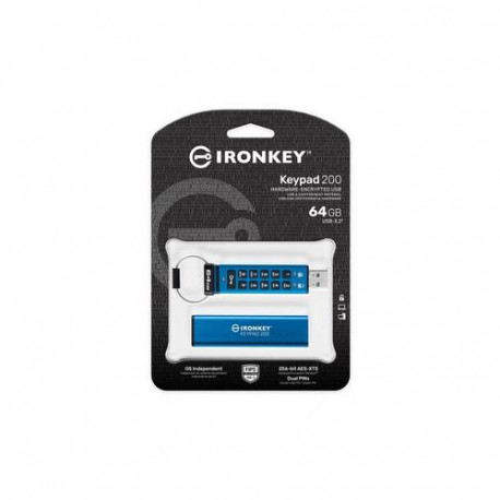 Kingston Technology IronKey 64GB Keypad 200, FIPS 140-3 Lvl 3 AES-256 Hardware Encrypted