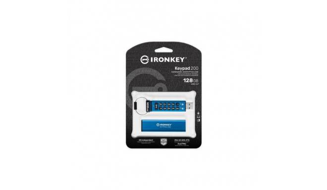 Kingston Technology IronKey 128GB Keypad 200, FIPS 140-3 Lvl 3 AES-256 Hardware Encrypted