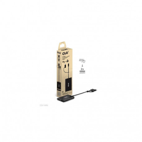 CLUB3D USB Type-C (with USB Type-A adapter) to dual DisplayPort™(4K60Hz) Video Splitter