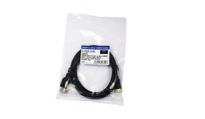 LogiLink CH0023 HDMI cable 2 m HDMI Type A (Standard) HDMI Type C (Mini) Black
