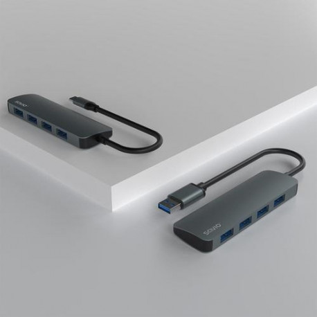 Savio Hub 4 x USB-A 3.1 Gen 1 AK-53 USB 3.2 Gen 1 (3.1 Gen 1) Type-A 1000 Mbit/s Black