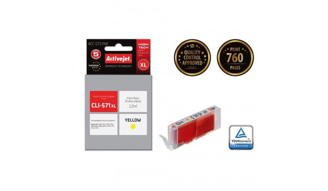Activejet ACC-571YNX ink (replacement for Canon CLI-571Y XL; Supreme; 12 ml; yellow)