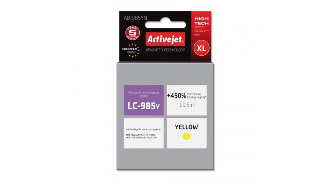 Activejet AB-985YN ink (replacement for Brother LC985Y; Supreme; 19.5 ml; yellow)