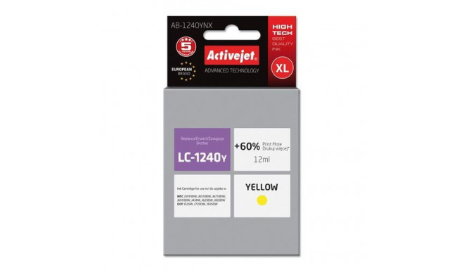 Activejet AB-1240YNX ink (replacement for Brother LC1220Bk/LC1240Bk; Supreme; 12 ml; yellow)