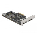 DeLOCK PCI Express x4 Card to 4 x USB Type-C + 1 x USB Type-A - SuperSpeed USB 10 Gbps - Low Profile