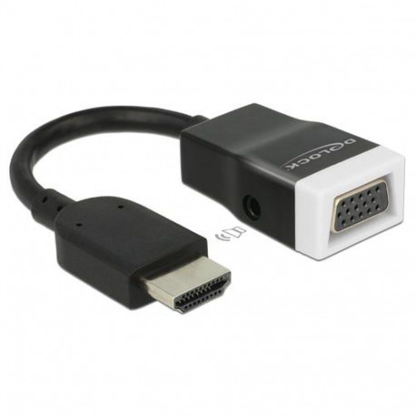 DeLOCK 65587 video cable adapter HDMI Type A (Standard) VGA (D-Sub) + 3.5mm Black, White