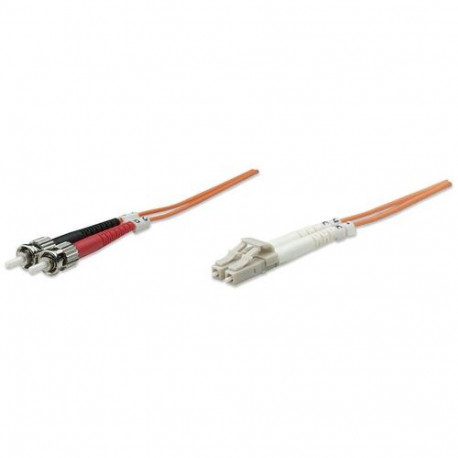 Intellinet Fiber Optic Patch Cable, OM2, LC/ST, 1m, Orange, Duplex, Multimode, 50/125 µm, LSZH, Fibr