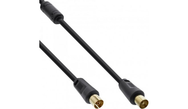 InLine Antenna Cable 2x shielded &gt;85dB black 5m