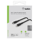 Belkin Lightning/USB-C Kaabel 1m punutud, MFi sertifitseeritud, must