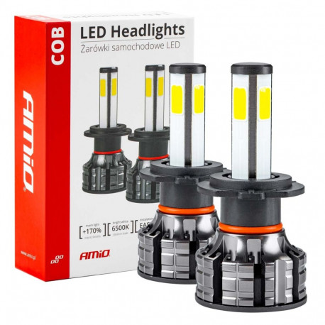 Led H7 2tk, 4 SMD COB ledi, 12/24V,6500K