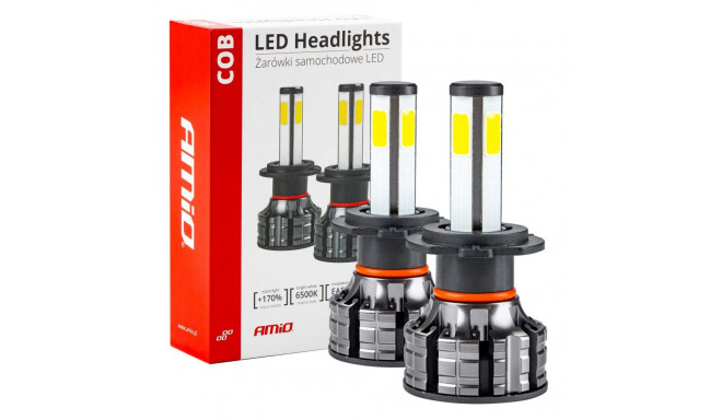 Led H7 2tk, 4 SMD COB ledi, 12/24V,6500K