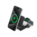 Anker MagGo Magnetic Wireless Charger (Qi 2.0, 15W), Foldable 3-in-1 with Charger Bundle, Black |