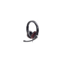 Gembird Stereo headset, Los Angeles + microphone, passive noise canceling Black, 3.5 mm