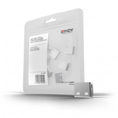 LINDY USB PORT BLOCKER 10PACK/WHITE 40464