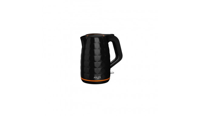 Adler Kettle AD 1277 Standard, Plastic, Black, 2200 W, 360 rotational base, 1.7 L