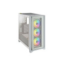 Corsair Tempered Glass Mid-Tower ATX Case iCUE 4000X RGB Side window, Mid-Tower, White, Power supply