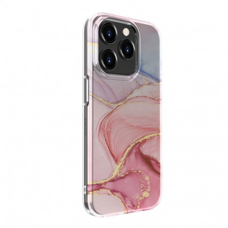 Evelatus Apple iPhone 15 Pro PC Customized Print Design Marble Pink