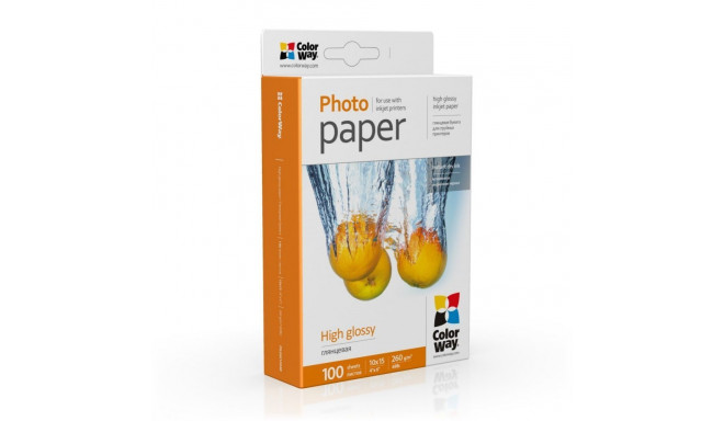 ColorWay Photo Paper PG2601004R Glossy, White, 10 x 15 cm, 260 g/m