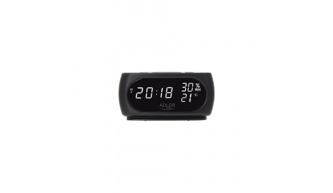 Adler Clock with Thermometer AD 1186 Black
