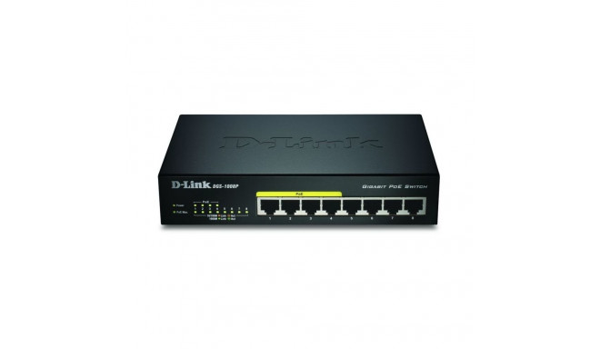 D-link 8-Port Gigabit PoE Switch DGS-1008P Unmanaged, Desktop