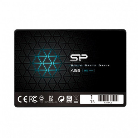 Silicon power A55 1000 GB, SSD interface SATA, Write speed 530 MB/s, Read speed 560 MB/s