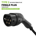 EV Charge AUX3275T2 Premium EU CE Universālais kabelis 22 KW 32A Tips 2 uz Tips 2 7.5M Melns