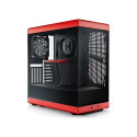 Hyte Y40 Red ATX case with window, black/red