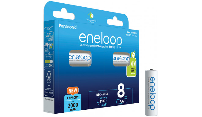 Panasonic eneloop aku AA 2000 8BP (avatud pakend)
