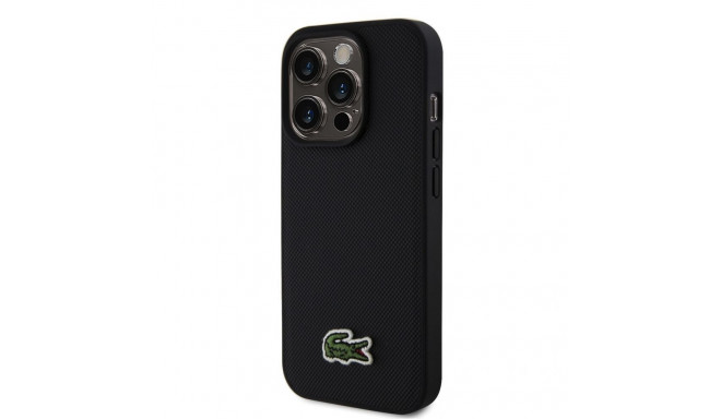 Lacoste - Lacoste Iconic Petit Pique Woven Logo MagSafe Case for iPhone 15 Pro Black