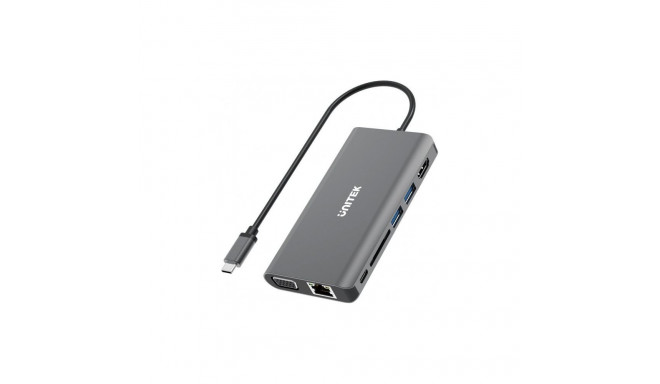 Unitek Hub USB TYPE-C 8in1 100W jaam/replicaator (D1019B)