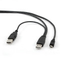 Gembird CABLE USB2 DUAL AM-MINI 0.9M/BLACK CCP-USB22-AM5P-3 Gembird CABLE USB2 DUAL AM-MINI 0.9M/BLACK CCP-USB22-AM5P-3