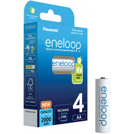 Panasonic eneloop rechargeable battery AA 2000 4BP (opened package)