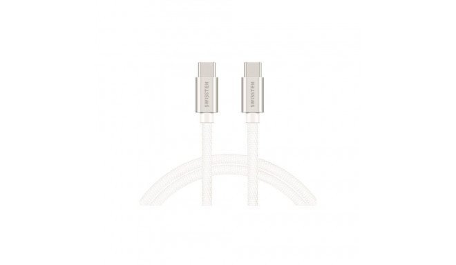 USB kaabel Swissten USB-C - USB-C, 1.2m, hõbe
