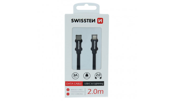 USB kaabel Swissten USB-C - Lightning, 2m, must