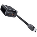 seinalaadija USAMS Xiang Series CC299 65W 1xUSB-C 1xUSB-A + USB-C kaabel valge