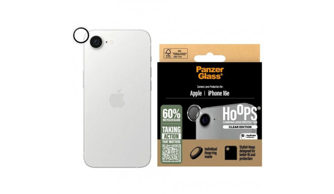 karastatud klaas objektiivile PanzerGlass Hoops objektiivikaitse iPhone 16e läbipaistev