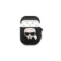 Karl Lagerfeld KLACCSILKHBK AirPodscover black Silicone Ikonik