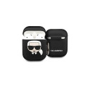 Karl Lagerfeld KLACCSILKHBK AirPodscover black Silicone Ikonik