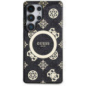 Guess 4G taust kuldne elektrooniliselt kaetud pojengi mustriga MagSafe ümbris Samsung Galaxy S25 Utr