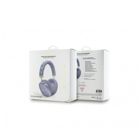 Guess Bluetooth Headphones GUBHK1GCTCSU Purple Gcube Metallic Script Logo